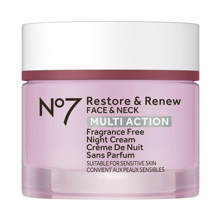 Restore & Renew Multi Action Face & Neck Fragrance Free Night Cream, 50ml